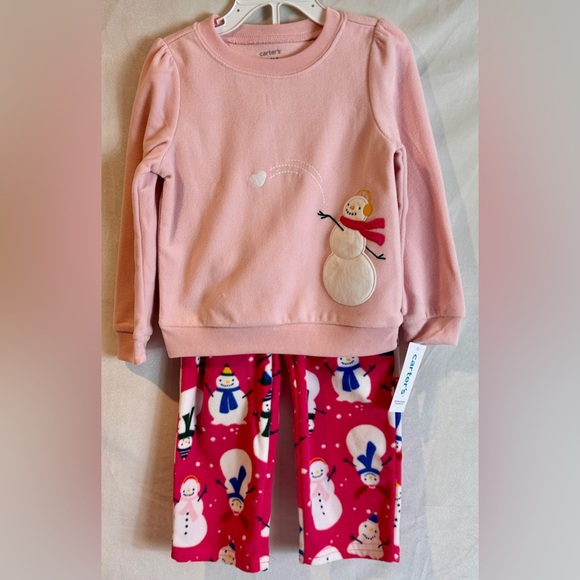 Carter’s Winter fleece set with snowmen - Picture 4 of 6